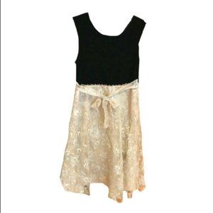 Perfectly Dressed Girls Velvet BLACK/WHITE Dress Size 14